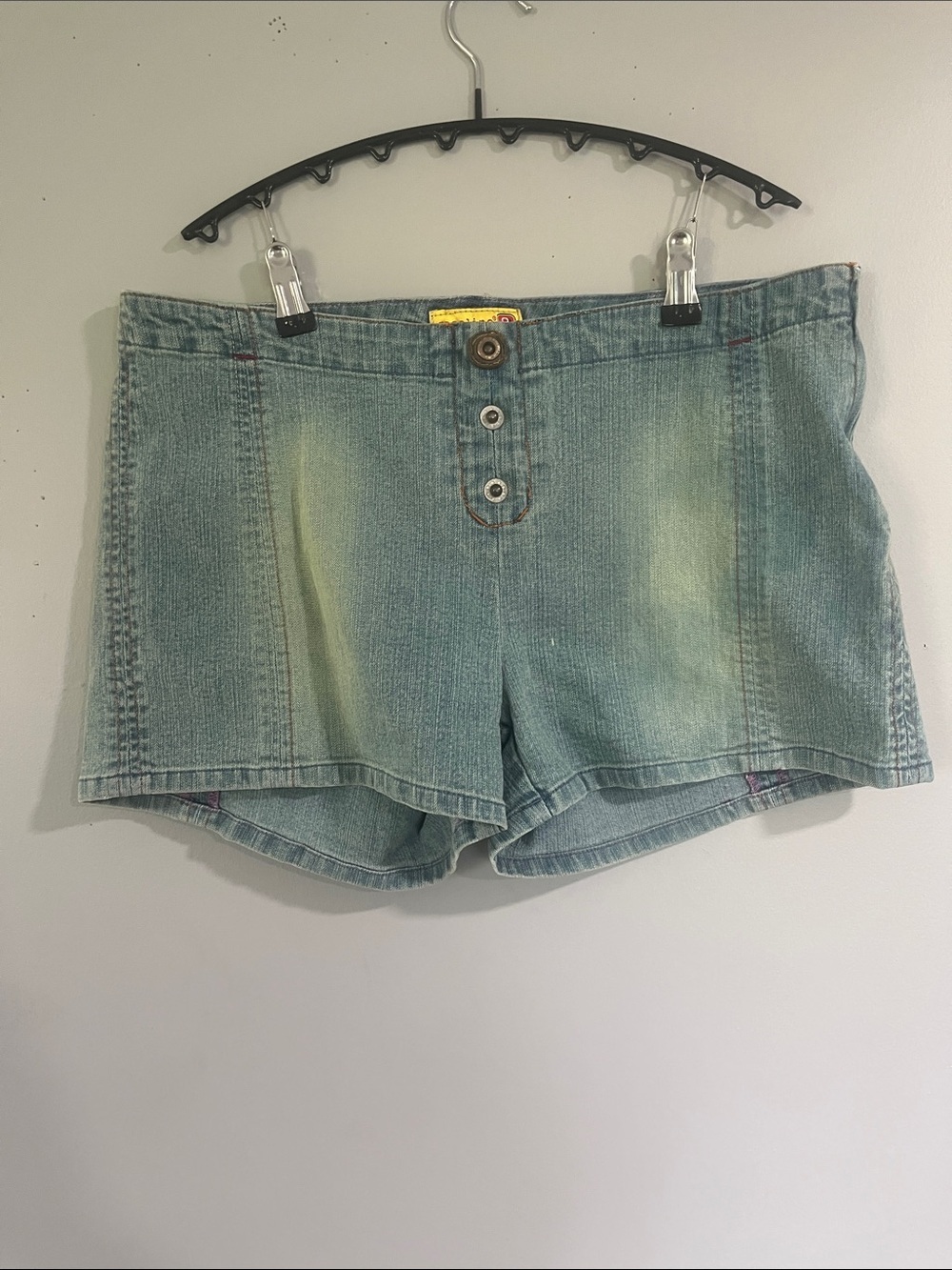 Woman’s Gasoline High-Rise Button-Front Denim Shorts - Light Blue Wash 13